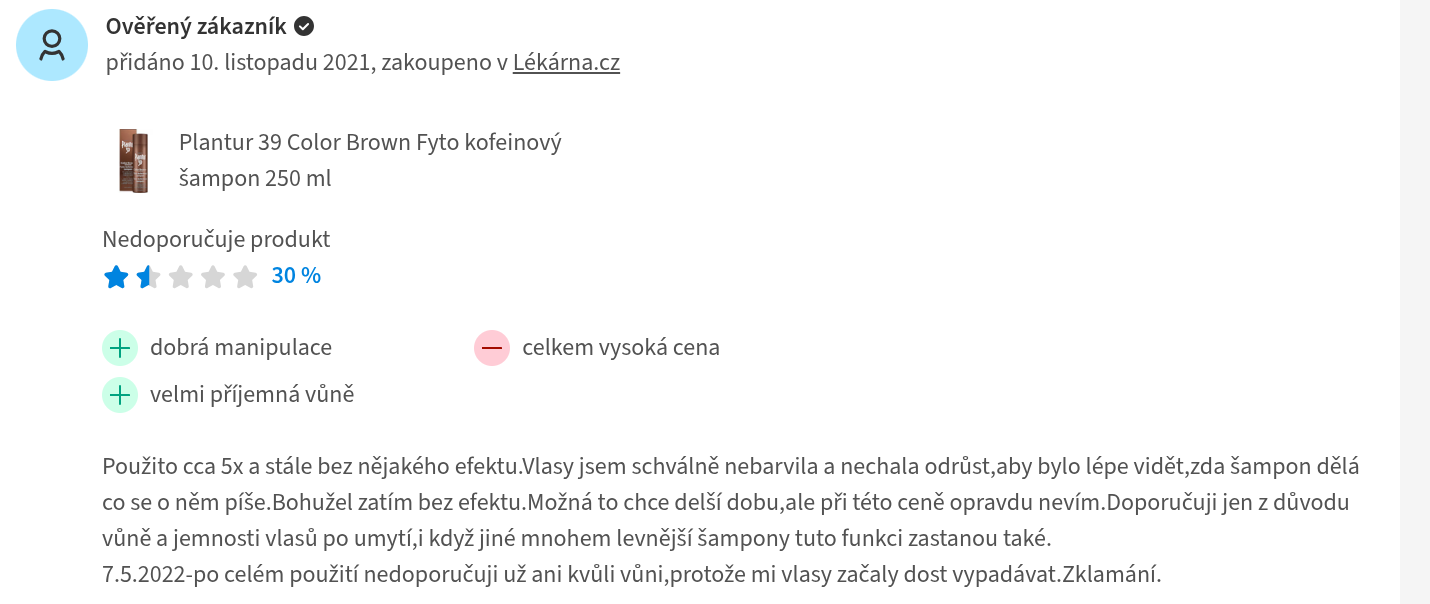 plantur39 hnědý šampon