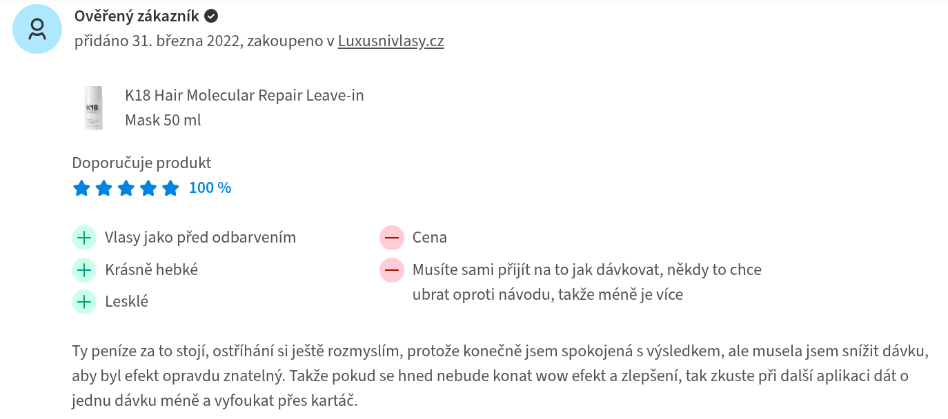 K18 maska recenze